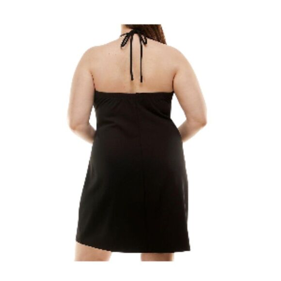 NWT Speechless Plus-Size Ring-Tie Halter Dress Black/Gold 16W - Picture 2 of 3